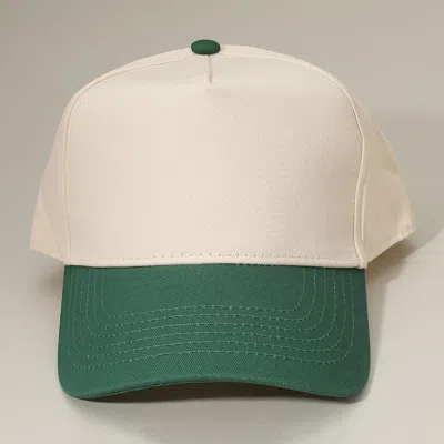Fashnzfab Classic Two Tone Adjustable Canvas Baseball Cap In Green
