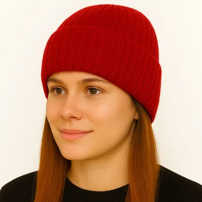 Fashnzfab Classic Warm Knit Winter Beanie Hat In Red