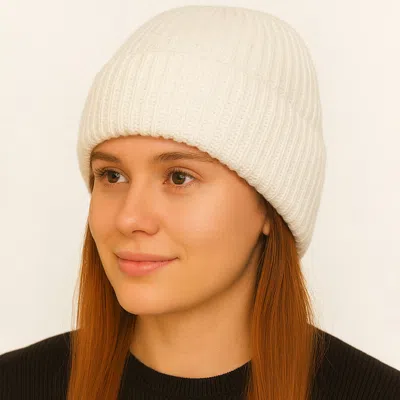 Fashnzfab Classic Warm Knit Winter Beanie Hat In White
