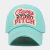Fashnzfab Classy Until First Pitch Message Vintage Baseball Cap In Blue