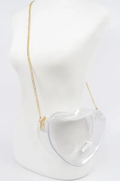 Fashnzfab Clear Heart Shape Crossbody Bag In Multi
