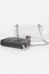 Fashnzfab Clear Pvc Clutch With Shiny Pouch In Black