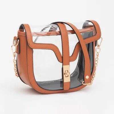 Fashnzfab Clear Transparent Saddle Bag In Multi