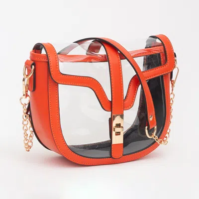 Fashnzfab Clear Transparent Saddle Bag In Multi