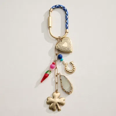 Fashnzfab Clover Heart Chili Pepper Horseshoe Charm Embellished Drop Keychain / Bag Charm In Multi