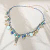 Fashnzfab Coastal-inspired Fish Shell Turtle Charm Beaded Thread Necklace In Multi