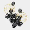 Fashnzfab Cobweb Multi Stone Spider Earrings In Black