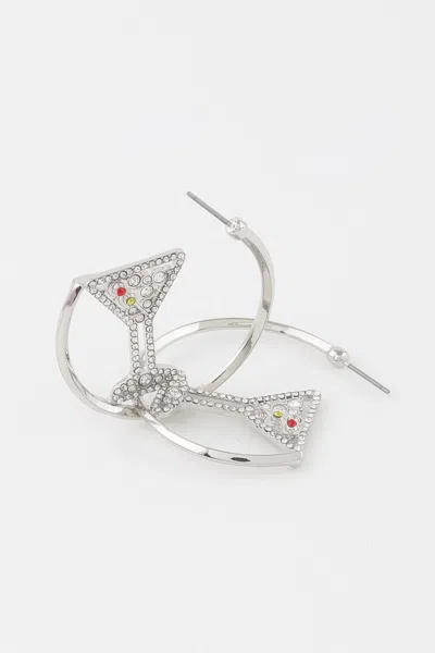 Fashnzfab Cocktail Hoop Earrings In Transparent