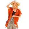 Fashnzfab Collar Neck Button Down Robe Oversize Jacket In Red