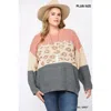 Fashnzfab Color Block And Leopard Pattern Mixed Pullover Sweater In Multi