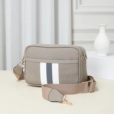 Fashnzfab Color Block Crossbody Bag In Gray