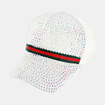 Fashnzfab Color Block Detailed Bling Baseball Cap In Multi