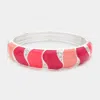 Fashnzfab Color Block Enamel Hinged Bracelet Pink In Pink