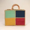 Fashnzfab Color Block Jute Hand Bag In Multi