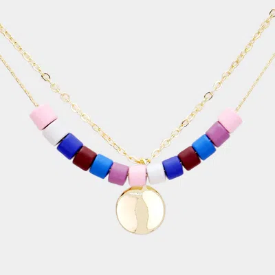 Fashnzfab Color Block Lego Pre Layered Necklace In Multi