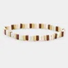 Fashnzfab Color Block Lego Stretch Bracelet Brown, Gold In Multi