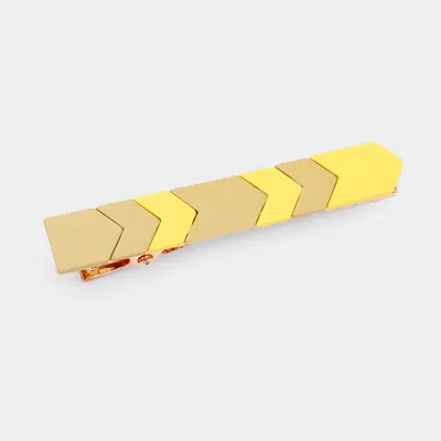 Fashnzfab Color Block Resin Alligator Snap Hair Clip In Yellow