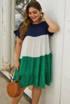 Fashnzfab Color Block Splicing Dresses