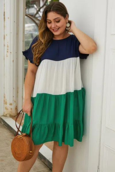 Fashnzfab Color Block Splicing Dresses
