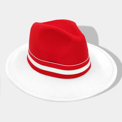 Fashnzfab Color Blocked Fedora Hat In Multi