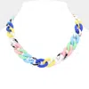 Fashnzfab Color Chain Necklace In Multi