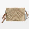 Fashnzfab Color Striped Two Tone Straw Clutch / Crossbody Bag In Gray