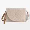 Fashnzfab Color Striped Two Tone Straw Clutch / Crossbody Bag In Pink