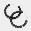 Fashnzfab Colored Ball Cluster Hoop Earrings In Black
