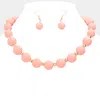 Fashnzfab Colored Ball Cluster Necklace In Pink