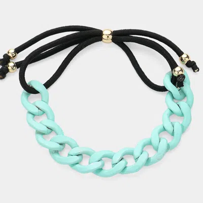 Fashnzfab Colored Curb Chain Adjustable Bracelet In Multi