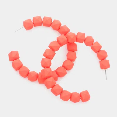 Fashnzfab Colored Faceted Ball 2.6 Inch Hoop Earrings In Multi