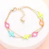 Fashnzfab Colored Flower Crisscross Station Double Layered Bracelet Multi In Multi
