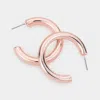 Fashnzfab Colored Hoop Earrings - Pink In Brown