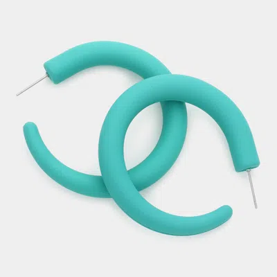 Fashnzfab Colored Hoop Earrings In Blue