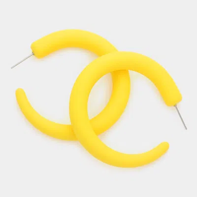 Fashnzfab Colored Hoop Earrings In Yellow