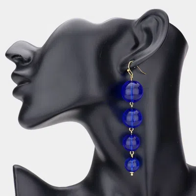 Fashnzfab Colored Lucite Ball Link Dangle Earrings In Brown