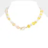 Fashnzfab Colored Lucite Beaded Toggle Necklace In Pattern