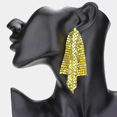 Fashnzfab Colored Mesh Chain Dangle Earrings In Black