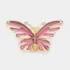 Fashnzfab Colored Metal Butterfly Magnetic Brooch In Multi