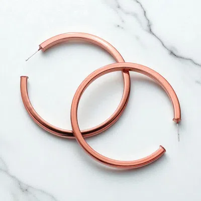 Fashnzfab Colored Metal Hoop Earrings In Gold