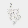 Fashnzfab Colored Metal Leaf Link Earrings - Gray In Gray