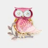 Fashnzfab Colored Metal Owl Magnetic Brooch In Gold