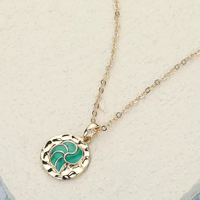 Fashnzfab Colored Metal Pendant Necklace In Blue