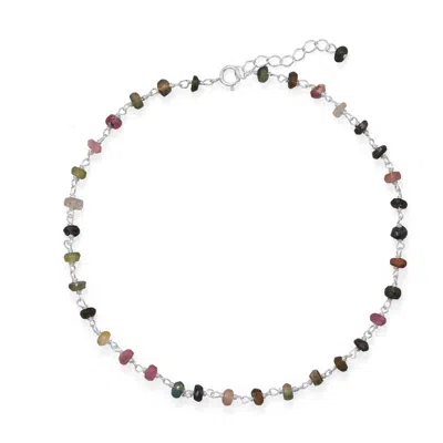 Fashnzfab Colorful! 9.5" + 1" Multi-color Tourmaline Anklet