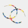 Fashnzfab Colorful Bead Hoop Earrings - Multi In Multi