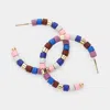 Fashnzfab Colorful Bead Hoop Earrings - Multi In Multi