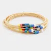 Fashnzfab Colorful Bead Multi Stretch Bracelet Gold, Multi In Multi