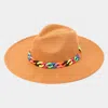 Fashnzfab Colorful Chain Accented Solid Panama Hat In Green