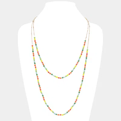 Fashnzfab Colorful Faceted Bead Layered Necklace In Multi