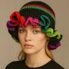 Fashnzfab Colorful Handmade Crochet Ruffle Hat In Multi